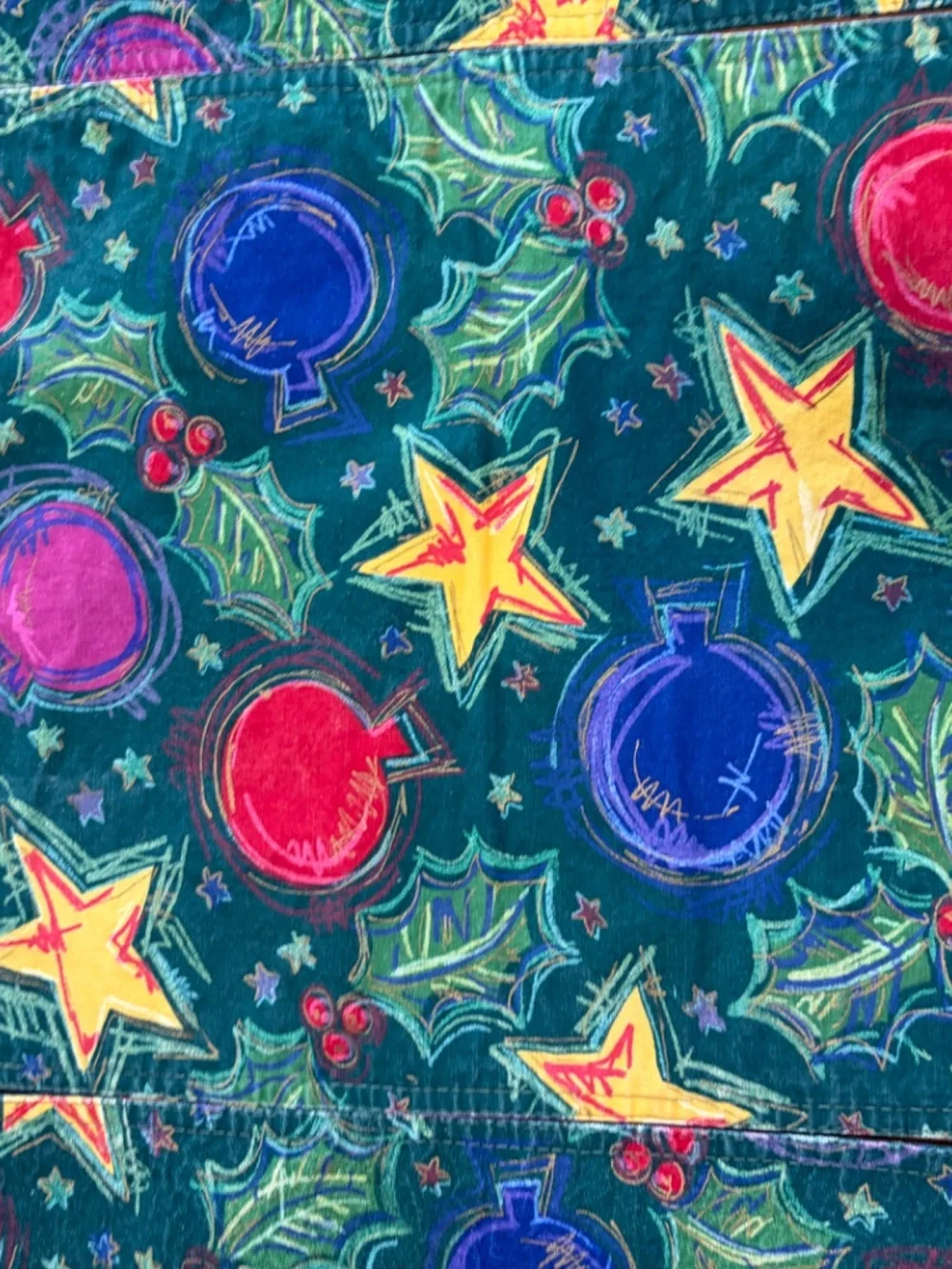 ✨ Vintage Christmas Placemats Set of 4 | Colorful Ornaments & Stars ✨ 🎄